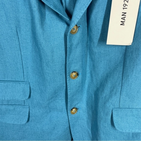 NWT Man 1924 Blue Kennedy Linen Blazer Size 52 - Picture 3 of 11